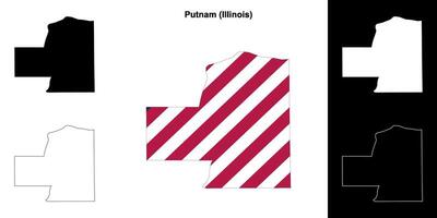 putnam condado, Illinois esboço mapa conjunto vetor