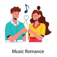 na moda música romance vetor