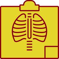 radiologia linha dois cor ícone vetor