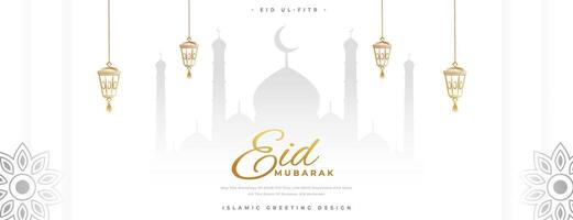 eid Mubarak religioso desejos bandeira dentro clássico estilo vetor