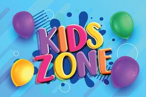 brincalhão crianças Diversão zona bandeira para crianças atividade vetor