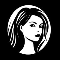 menina - Preto e branco isolado ícone - ilustração vetor