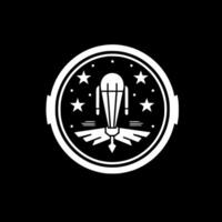 militares - minimalista e plano logotipo - ilustração vetor
