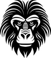 babuíno - Preto e branco isolado ícone - ilustração vetor