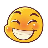emoji engraçado, sorriso emoticon expressão facial mídia social vetor