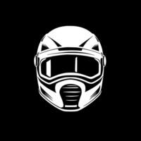 capacete - Preto e branco isolado ícone - ilustração vetor