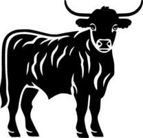 terras altas vaca - minimalista e plano logotipo - ilustração vetor