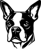 boston terrier, minimalista e simples silhueta - ilustração vetor