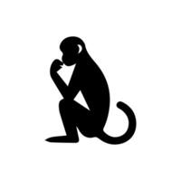 silhueta macaco animal imagens e branco fundo vetor