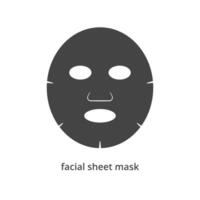 facial Folha mascarar Preto ícone. Cosmético produtos para face. ilustração vetor