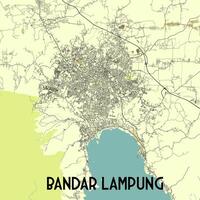 Bandar lampung Indonésia mapa poster arte vetor