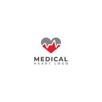 médico coração logotipo Projeto modelo. batimento cardiaco logotipo. vetor