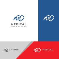 médico coração logotipo Projeto modelo. batimento cardiaco logotipo. vetor