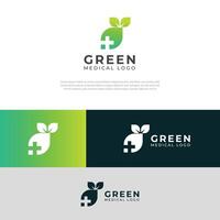 verde criativo médico logotipo criativo Projeto. vetor