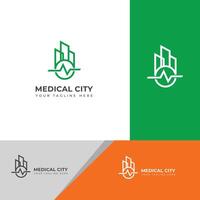 médico cidade logotipo Projeto modelo. vetor