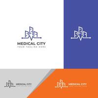 médico cidade logotipo Projeto modelo. vetor