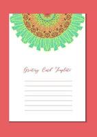 mandala oriental template card vetor