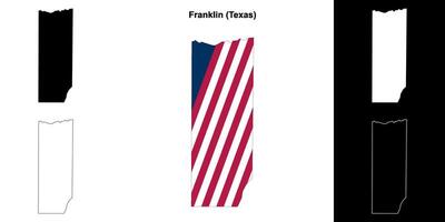 Franklin condado, texas esboço mapa conjunto vetor