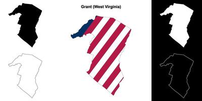 conceder condado, oeste Virgínia esboço mapa conjunto vetor