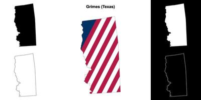 grimes condado, texas esboço mapa conjunto vetor