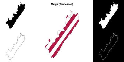 meigs condado, Tennessee esboço mapa conjunto vetor
