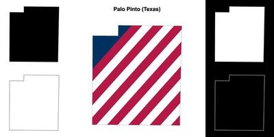 palo pinto condado, texas esboço mapa conjunto vetor