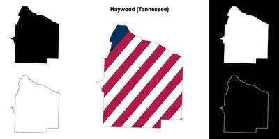 feno condado, Tennessee esboço mapa conjunto vetor