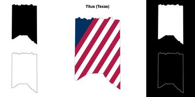 titus condado, texas esboço mapa conjunto vetor