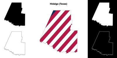 hidalgo condado, texas esboço mapa conjunto vetor