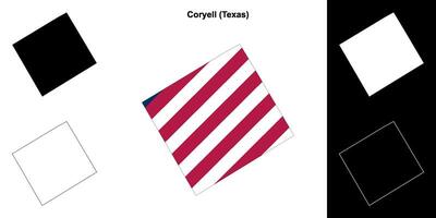 coryell condado, texas esboço mapa conjunto vetor