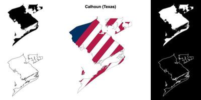 calhoun condado, texas esboço mapa conjunto vetor