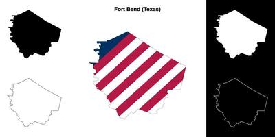 forte dobrar condado, texas esboço mapa conjunto vetor