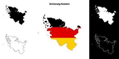 schleswig-holstein Estado esboço mapa conjunto vetor
