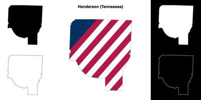 Henderson condado, Tennessee esboço mapa conjunto vetor