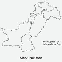 uma cheio mapa do Paquistão e esboço mapa do Paquistão eps Arquivo vetor
