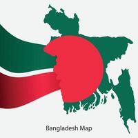 Bangladesh mapa com nacional bandeira vetor