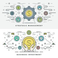 plano linha o negócio investimento e gerenciamento. ilustração. vetor