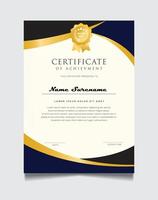 elegante moderno ouro base diploma certificado modelo. usar para imprimir, certificado, diploma, graduação vetor