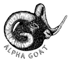 alfa bode logotipo, vintage logotipo projeto, bode logotipo vetor