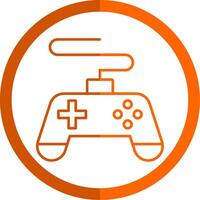 jogos console linha laranja círculo ícone vetor