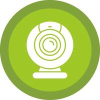 Webcam glifo multi círculo ícone vetor