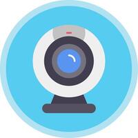 Webcam plano multi círculo ícone vetor