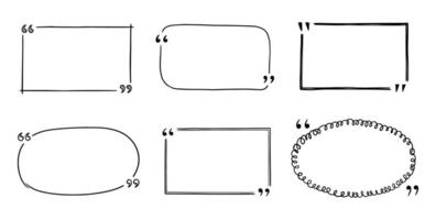 citar caixa esboço, texto quadro, Armação conjunto vetor