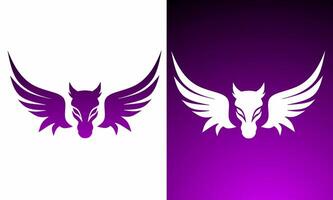 ilustração gráficos do modelo logotipo Projeto pegasus cavalo cabeça com asas vetor