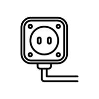 elétrico tomada ícone, isolado fundo vetor