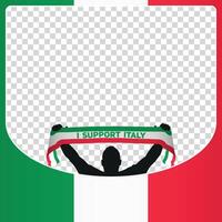 Eu Apoio, suporte Itália europeu futebol campeonato perfil cenário quadro, Armação faixas para social meios de comunicação euro Alemanha 2024 vetor