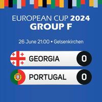 geórgia vs Portugal europeu futebol campeonato grupo f Combine placar bandeira euro Alemanha 2024 vetor