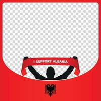 Eu Apoio, suporte Albânia europeu futebol campeonato perfil cenário quadro, Armação faixas para social meios de comunicação euro Alemanha 2024 vetor