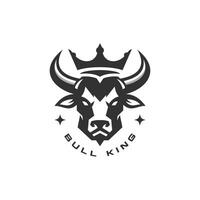 a touro rei logotipo combina uma touro cabeça vetor