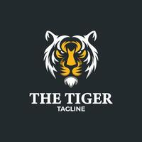 uma tigre logotipo modelo, de tigre face dentro negrito cores e Forte linhas vetor